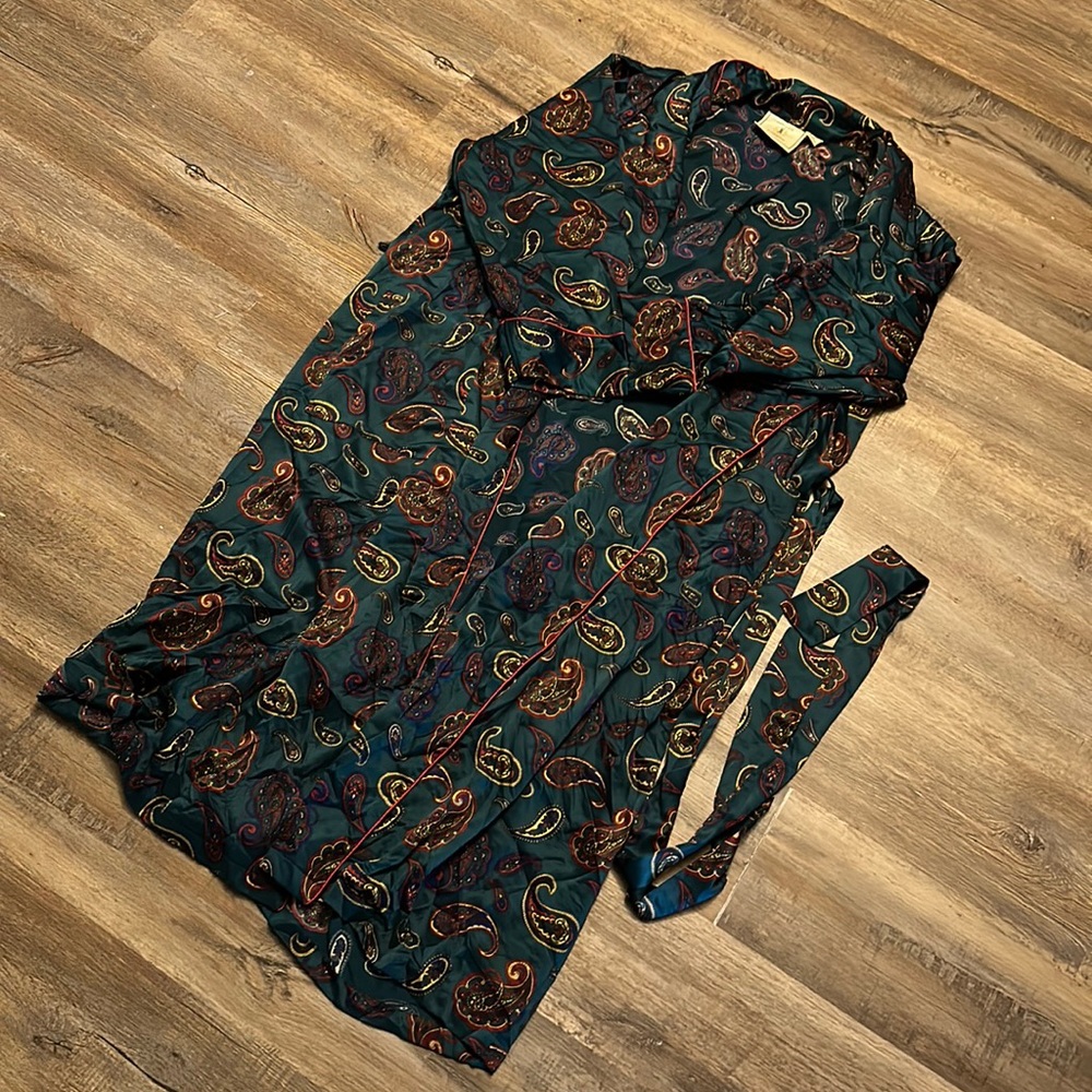 🦚 Vintage 90s Victoria’s Secret Paisley Robe Whimsigoth Jewel Tone